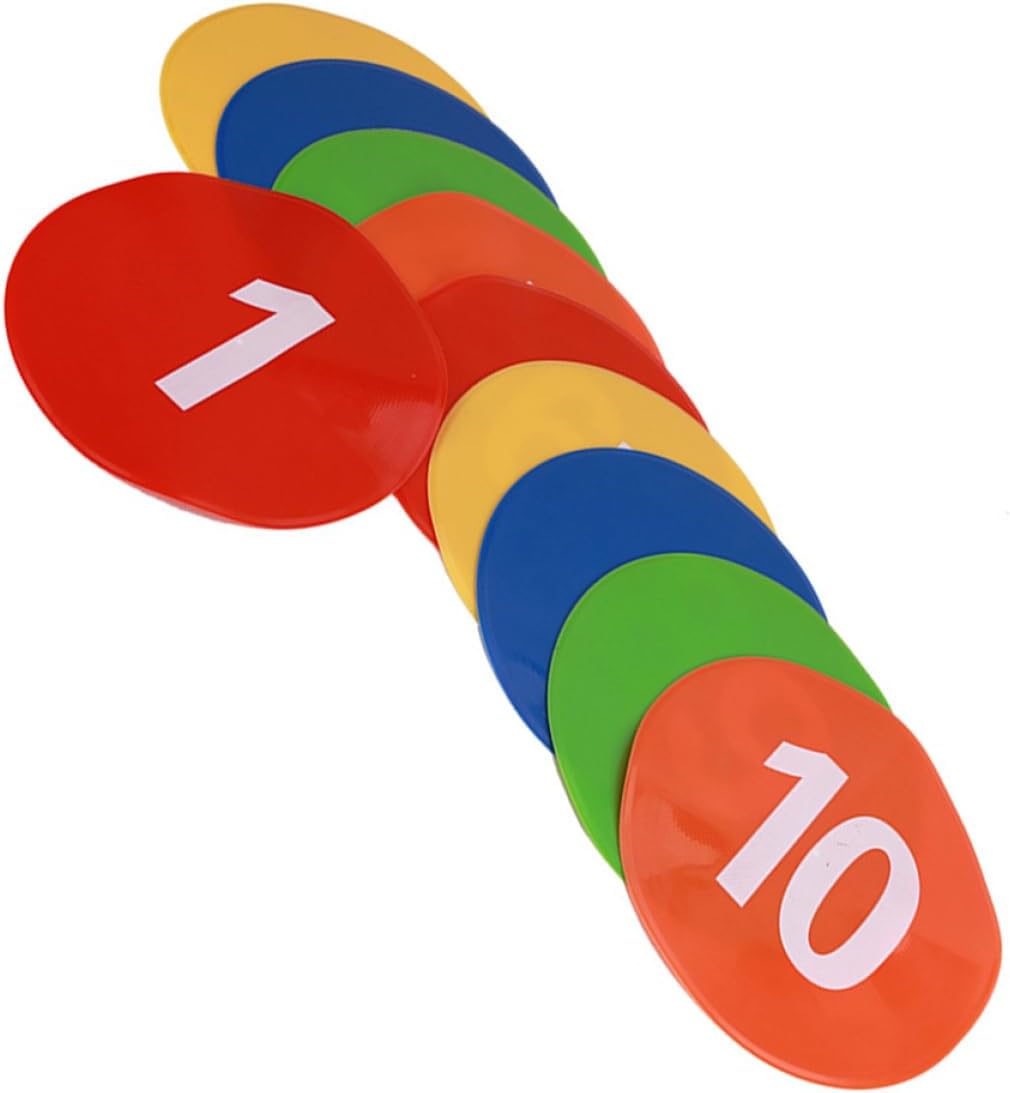 10pcs Printed Soccer Training Markers for Agility Drills Flat Cones for Football Basketball and Gym Activities