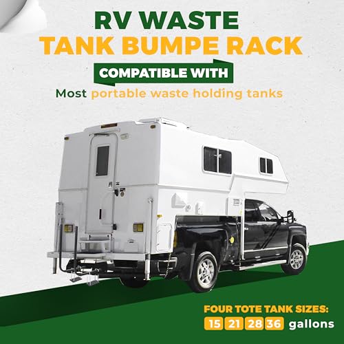 Ecotric VC-LYAM-450 Rv Portable Waste Tote Tank Carrier Rv Camper Trailer Bumper Rack Support Bracket thumb #1