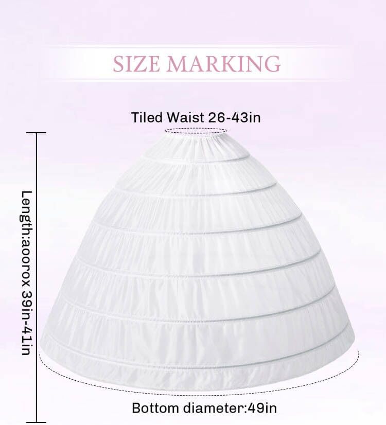 Women’s Crinoline 6 Hoop Skirt Petticoat for Women Petticoat for Wedding Dress Underskirt Ball Gown Bridal - Image 3