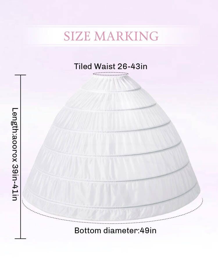 Women’s Crinoline 6 Hoop Skirt Petticoat for Women Petticoat for Wedding Dress Underskirt Ball Gown Bridal3