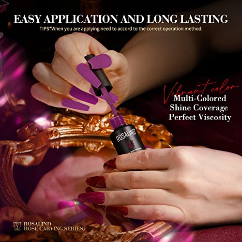 Rosalind Color Changing Gel Nail Polish Set, 6Pcs Temperature Color Change Nail Gel Polish Mood Color Changing Nail Polish Gel Black Purple Glitter Gel Polish Set Mood Changing Glitter Nail Art For Women #TOP4