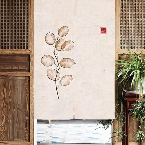 のれん 暖簾 間仕切り パーティション 蓮花 花柄 ベージュ 突っ張り棒 目隠し 和風 北欧 おしゃれ インテリア 可愛い 防寒 防音 遮光 断熱 冷気遮断 和室 居酒屋 洋室兼用 玄関 風呂 棚 洗面所 脱衣所 温泉 リビング キッチ 飲食店 出入り口