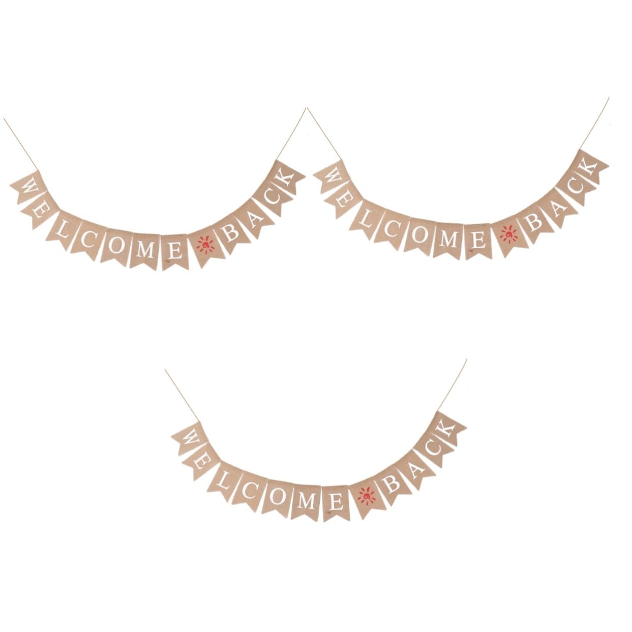 jojofuny 3Pcs Banderines Decorativas Guirnalda De Bienvenida Pancarta De Arpillera De Bienvenida Pancarta De Fiesta Pancarta De Bienvenida Pancarta Colgante La Pancarta De