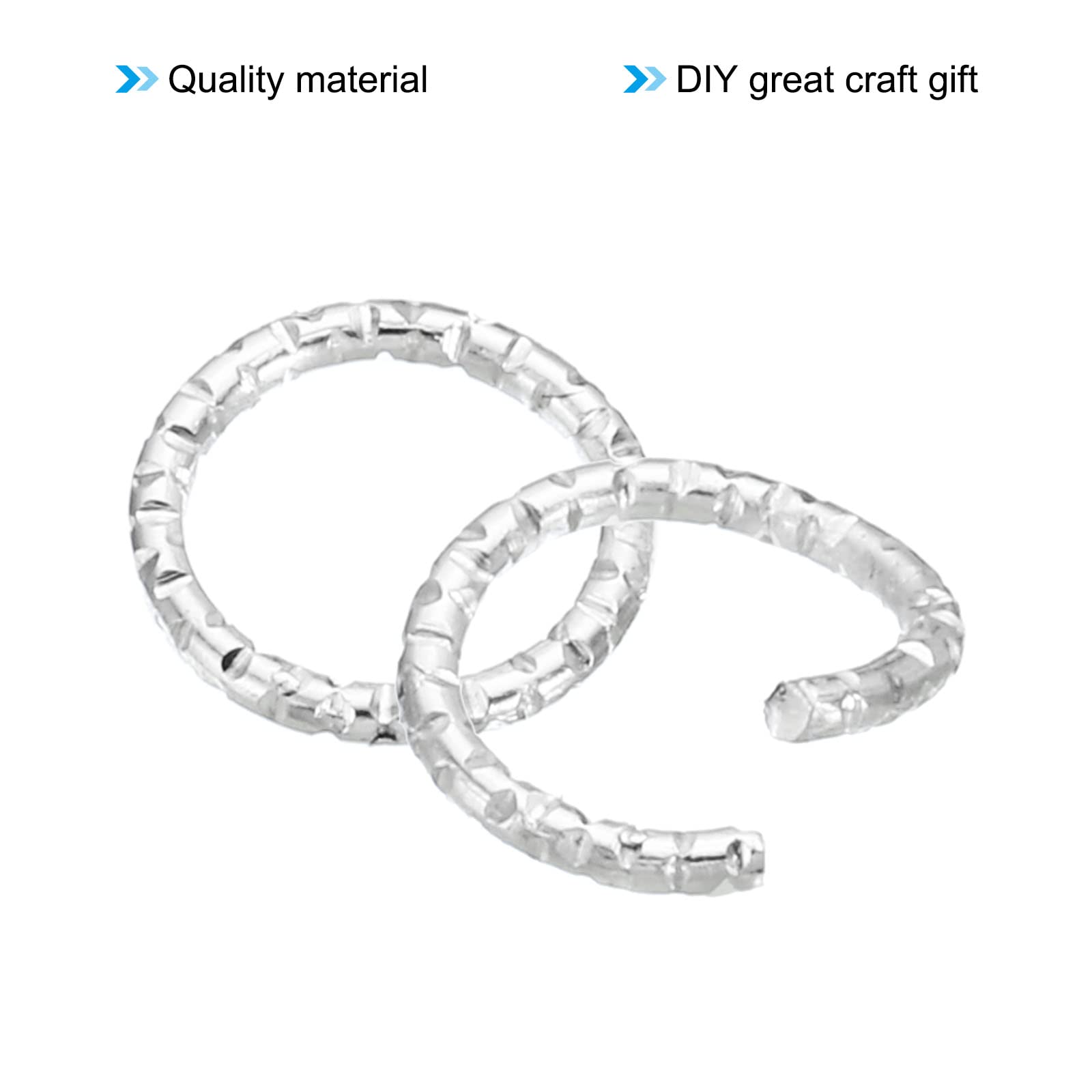 PATIKIL 1.2 x 10mm Wine Glass Charm Ring, 200 Pack Metal Earring Beading Hoop Twisted Open Jump Rings, Silver - Image 4