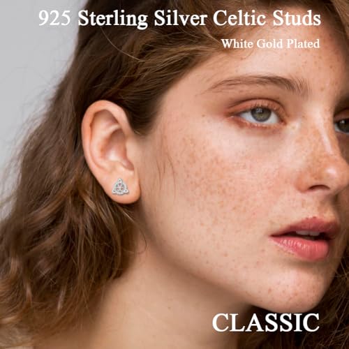 18K Gold Plated Sterling Silver Heart Stud Earrings for Women, Heart Earrings Hypoallergenic Jewelry(Heart/Star)4