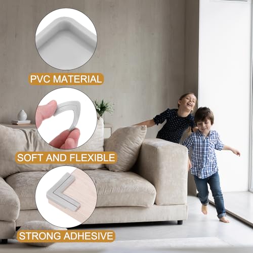 Image of uxcell Corner Protectors, 12 Pcs Table Corner Protectors, Furniture Corner Guard and Edges Safety Bumpers for Table Edges and Sharp Corners (Star-Shaped, Grey)