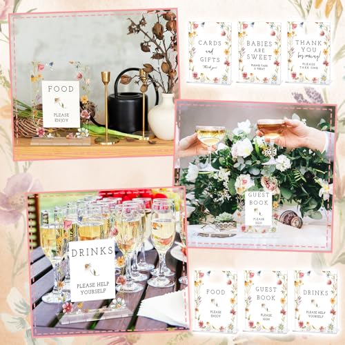 Image of Vercraft 6 Pcs Wildflower Floral Baby in Bloom Baby Shower Table Decor