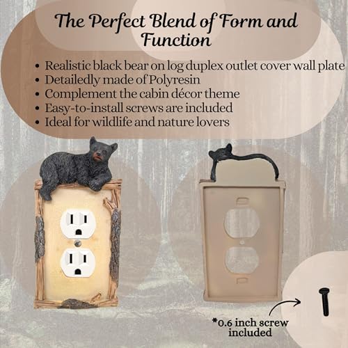 Ourson noir sur bûche double sortie pour ranger vos objets avec style