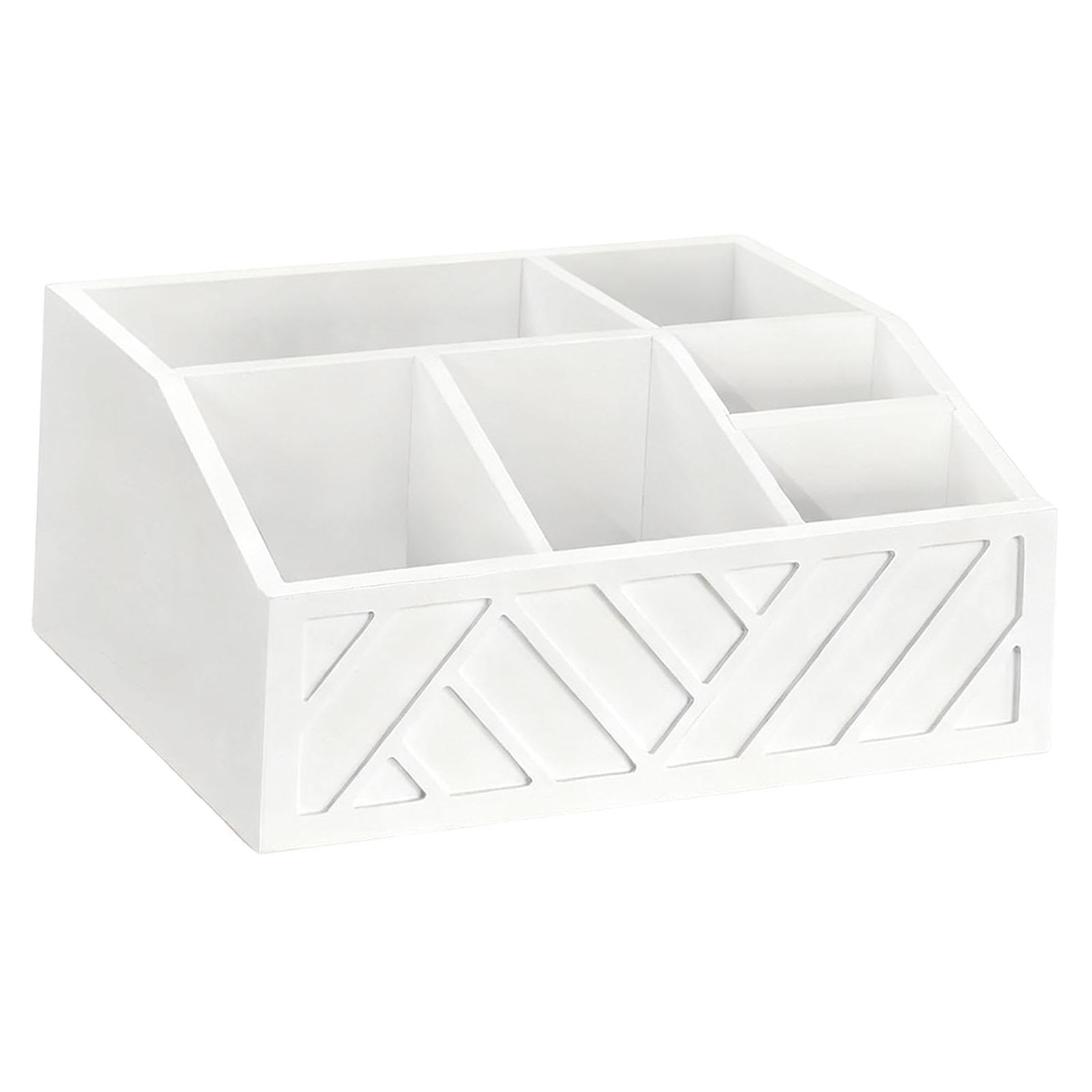 Coffee Station Organizer Organizador Multifuncional para Café y Té, Caja Portátil de Madera para Almacenar Condimentos, para Infusiones Azucarillos Tazas Cápsulas, Blanco