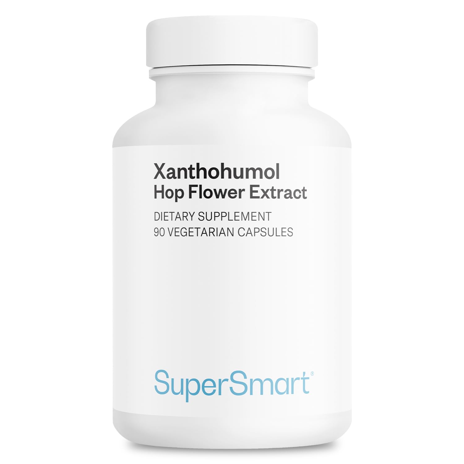 Supersmart - Xanthohumol Supplement 150mg per Day (Hops Flower Extract) | Non-GMO & Gluten Free - 90 Vegetarian Capsules