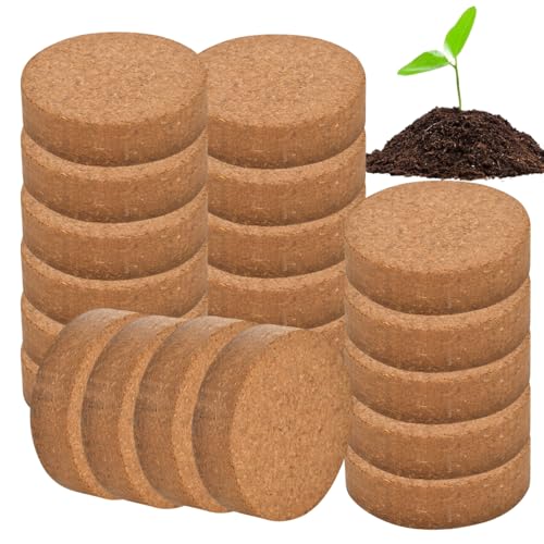 Image of Ecofynd Cocopeat Coin, Coir Disc for Potting Soil Mix and Seedling, for Plants (10MM, Pack of 20)
