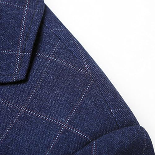 Mens Casual Plaid Blazer Coat Slim Fit Lightweight Sport Jacket Two Button Business Lightweight Suit Jacket4