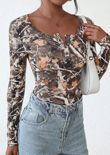 Image of PRETTYGARDEN Women's Fall Long Sleeve Henley T Shirts
