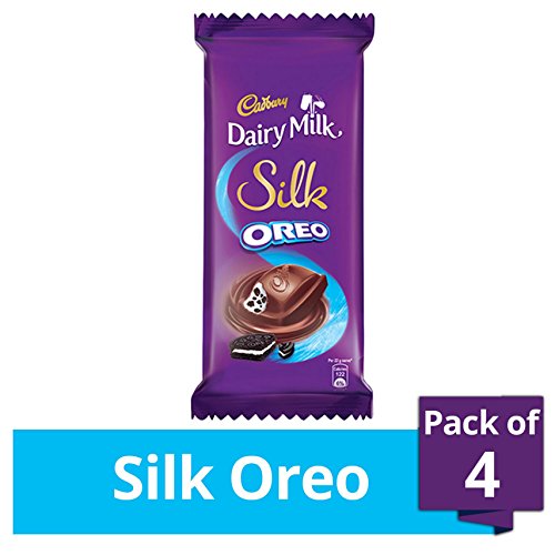 Image of Cadbury Dairy Milk Silk Roasted Almonds Chocolate Bar, 143g (Pack of 3) & Cadbury Dairy Milk Silk Oreo Chocolate Bar, 130g (Pack of 4)