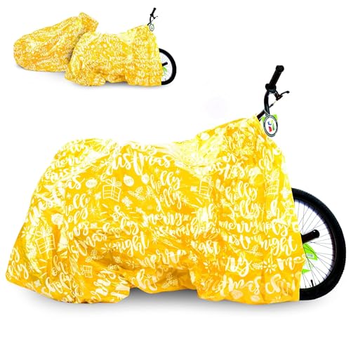 Bike Gift Bag 2 Pack - Giant Christmas Gift Bags for Huge Gifts - 72”x60” Bicycle Oversized Jumbo Extra Large Xmas Present Gift Bags Plastic Wrapping Sack - Heavy Duty Pack with Tags & String Ties