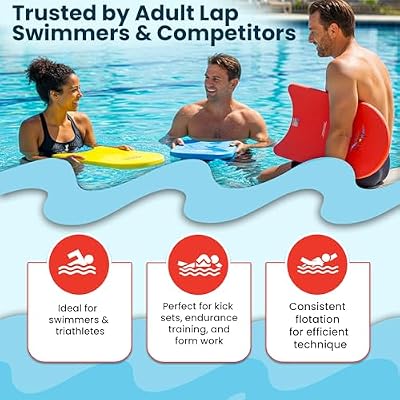 Aquamentor Competition Kickboard - High-Density Foam Board for Lap Swimming, Training, Pool Exercise, Water Aerobics - Swim Team Gear and Pool Accessories for All Levels - Textured Grip