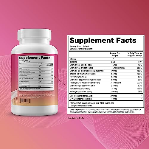 Theralogix Theranatal One Prenatal Vitamin - 90-Day Supply - Prenatal Multivitamin With Dha, Vitamin D3, Methylated Folate, Iron & More To Support A Healthy Pregnancy* - Nsf Certified - 90 Softgels #TOP1