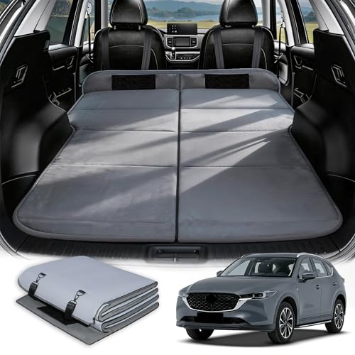Image of Car Bed for Mazda CX5, Foldable Non-Inflatable Soft Foam Camping Mattress, Thickened Portable SUV Trunk Sleeping Pad, Air Mattress Upgrade for Camping & Travel Essentials, Outdoor Sleeping Bed, Gray