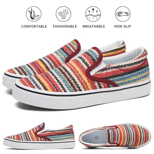 Image of Women's Canvas Slip On Sneakers Non Slip Loafers