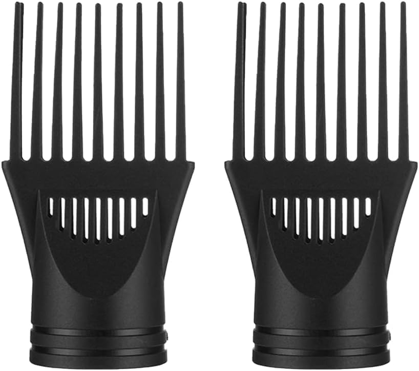 Lot de 2 diffuseurs noirs pour sèche-cheveux - Capuchon de soufflage professionnel - Peigne à souffler - Brosse à cheveux - Buses pour salon de coiffure,...