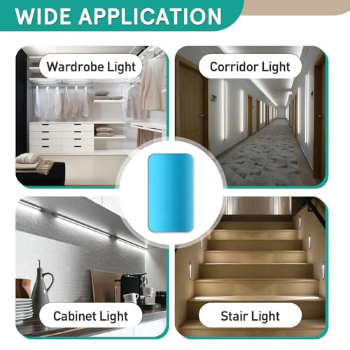 Image of 12 Pcs Under Cabinet Light Magnetic Strip Replacement with Adhesive Backing | 3CMx1.7CM Not Magnets, Premium Materials, Sturdy And Durable