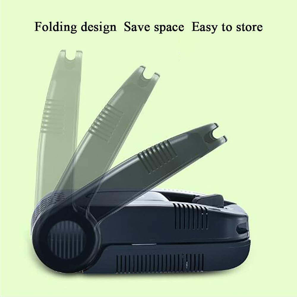 Secador de esterilización de zapatos, Secador de zapatos con función de temporizador, Máquina plegable para secado y desodorización de zapatos, Tiempo plegable y controlable, Negro