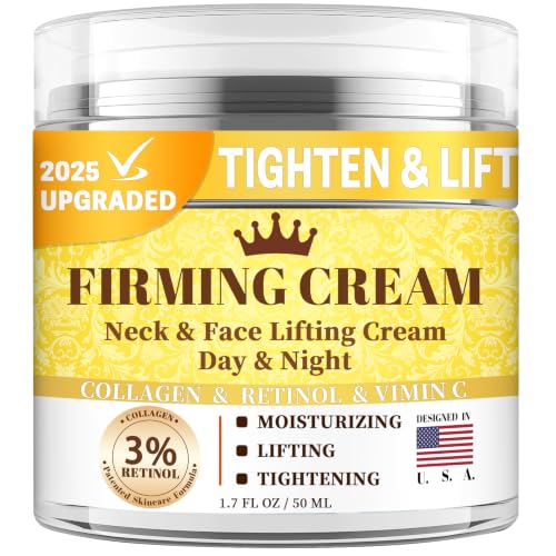 3% Retinol Cream Face Moisturizer, Anti Aging Neck Firming Cream with Collagen, Day & Night Face Cream with Hyaluronic Acid, Lifting & Tightening Wrinkle for Women & Men