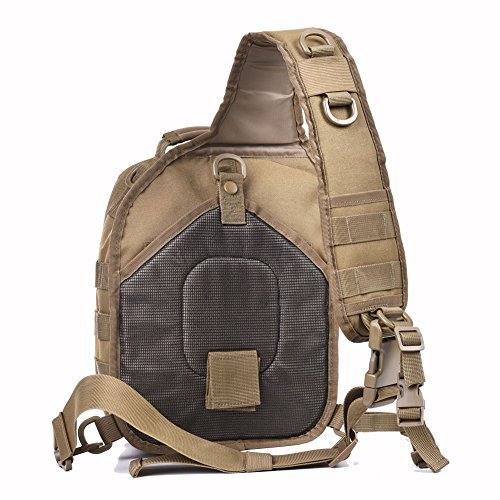 Reebow Gear Tactical Sling Bag Pack Military Rover Shoulder Sling Backpack Molle Assault Range Bag Everyday Carry Diaper Bag Day Pack Small Tan #TOP7
