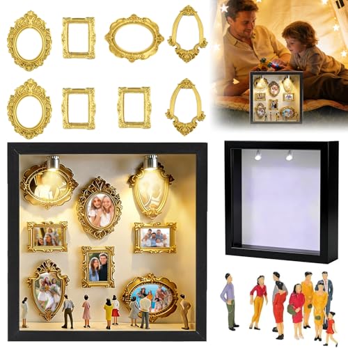 DIY Mini Museum Bilderrahmen, Mini Menschen Bilderrahmen Vintage zum Befüllen, Museum Silhouette Box DIY Set Fotogeschenke für Sie & Ihn Jahrestag Geschenke