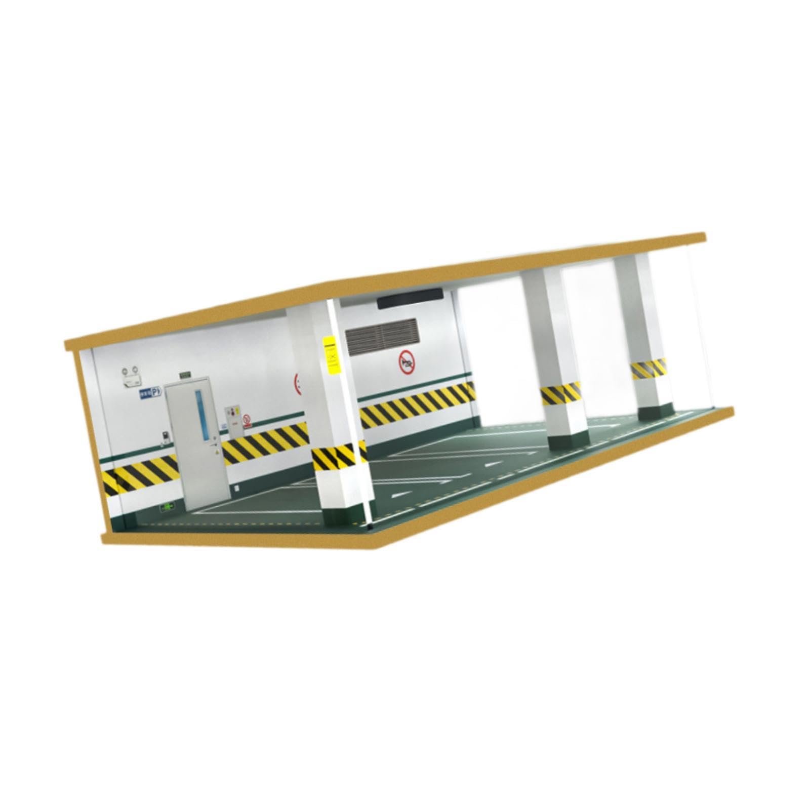 MagiDeal Vitrina Garaje para Coches a Escala 1/24 con luz, Almacenamiento Multifuncional, Resistente, con 3 plazas Aparcamiento, práctico y