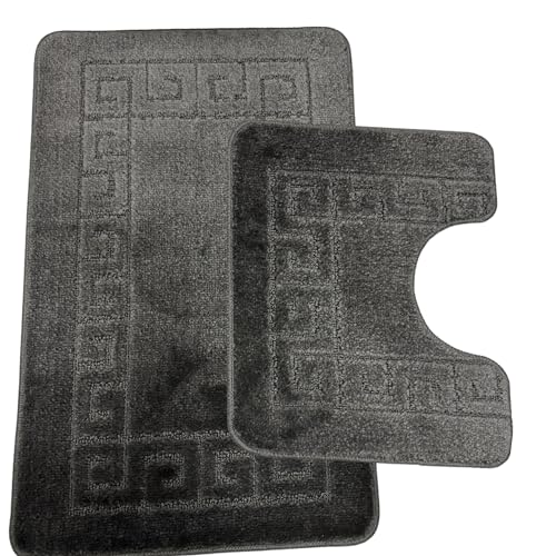 Ambience Products Bade- und WC-Vorleger-Set, griechischer Teppich-Stil, 2-teilig, Badematten für...