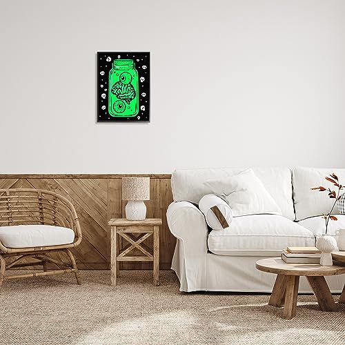 Image of 'Spooky Specimen Jar'| Framed Giclee Art | Stupell Industries | Black, 16 x 20 Inches, Easy to Hang and Sturdy, Made in USA, by Ziwei Li