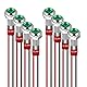 GUUZI 6 mm LED Anzeigeleuchte 12–24 V wasserdichte Signalleuchte Metallplatte LED-Anzeige Signalleuchte Plattenmontage Flacher Kopf mit Drähten Silbergehäuse (Grün, 8 Stück)