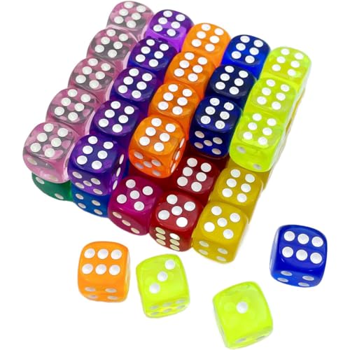 COYUN 50 Uds juego de dados de puntos 6 dados barra de dados KTV favores de fiesta colores surtidos 14mm colores mezclados