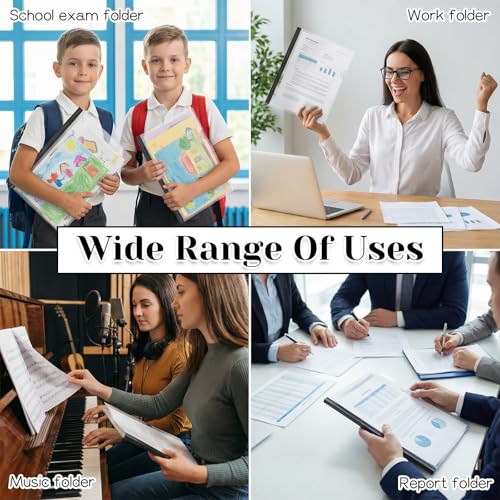 100 Pack Clear Report Covers with Sliding Bars, Presentation Folders for Letter Size 70 Sheet Capacity, Resume Folder Clear Folder, 5.5 Mil Thick, for File Resume Documents, Black - Thumbnail 6
