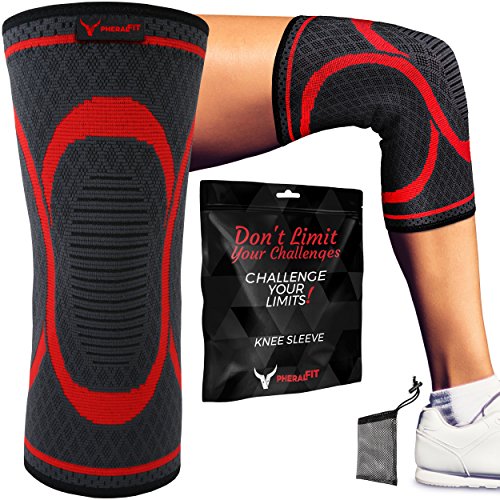 PHERAL FIT- Squats & Lifting Knee Sleeve | Compression Support for Running - Workout - Cross Training - Squats - Powerlifting - Weightlifting (1-Piece, 1x MEDIUM - (17 PHERAL FIT- Squats & Lifting Knee Sleeve | Compression Support for Running - Workout - Cross Training - Squats - Powerlifting - Weightlifting (1-Piece, 1x MEDIUM - (17
