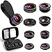 Produktbild Phone Camera Lens Kit, 9 in 1 Zoom Universal Telephoto Lens+198° Fisheye lens + 0.36 Super Wide Angle Lens + 0.63X Wide Lens +20X Macro Lens + 15X Macro Lens + CPL + Kaleidoscope Lens + Starburst Lens