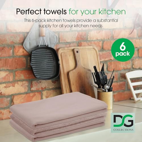 Toallas de cocina de rizo DG Collections de algodón rosa con alta absorción 3
