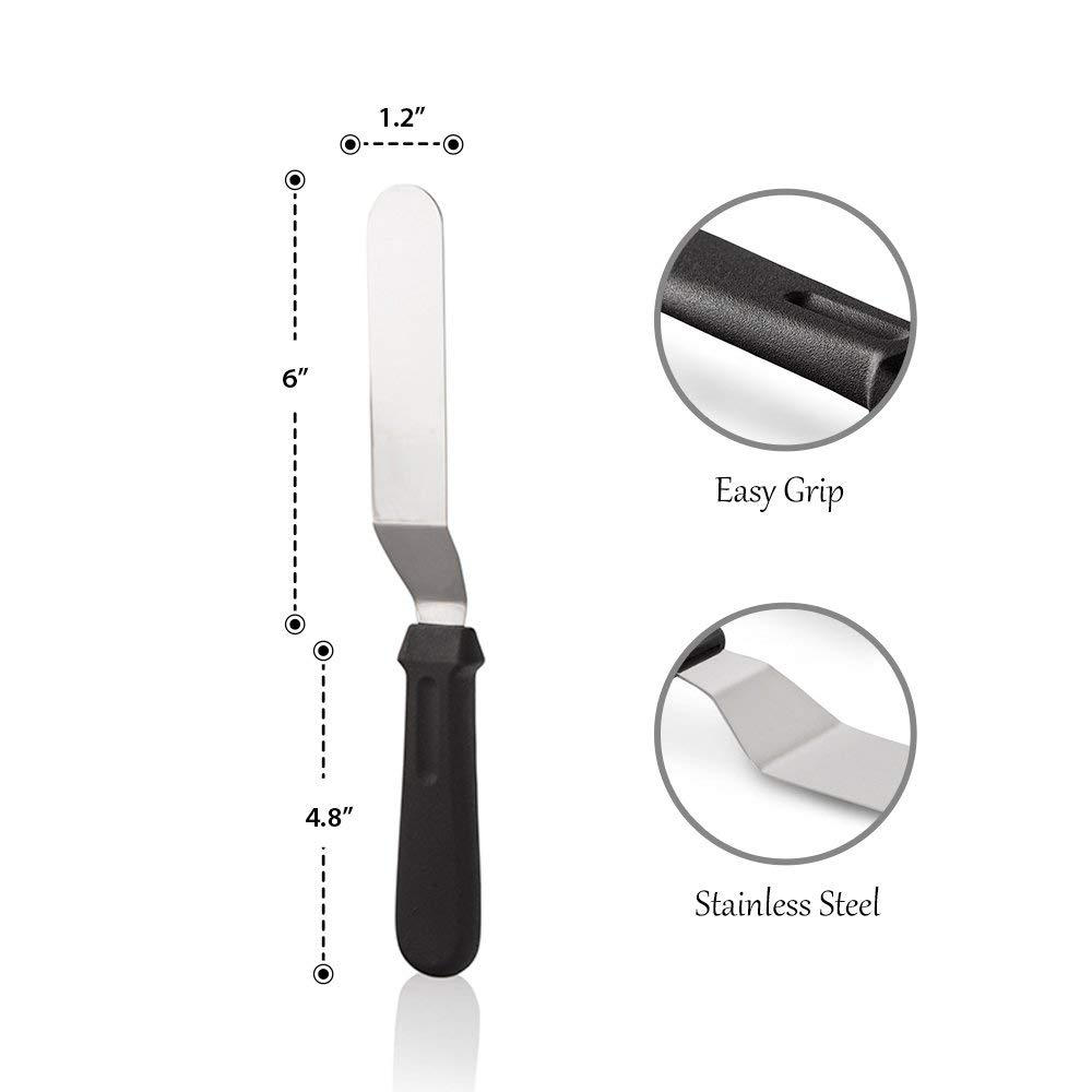 Rotating Cake Decorating Kit with Turntable, Angled Spatula and 4 in 1 Plastic Scraper 2