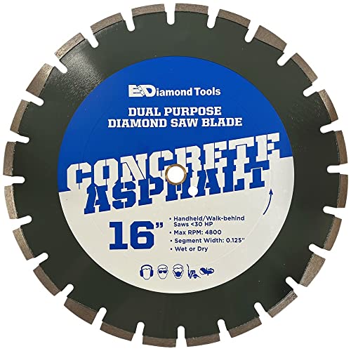 16" Concrete/Asphalt Saw Blades for Handheld and Small Walkbehind Saws,