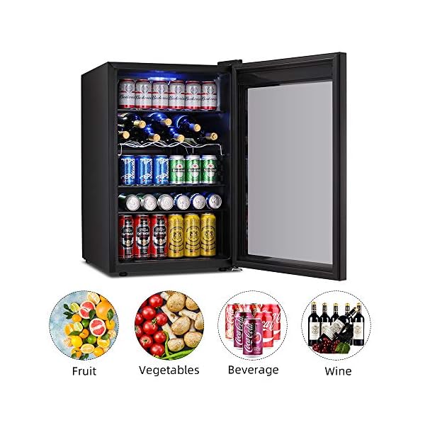 Kismile 4.5 Cu.ft Beverage Refrigerator and Cooler, 145 Can Mini Fridge