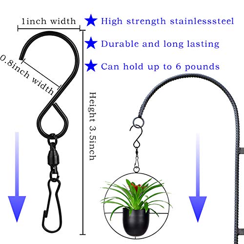 Amzseven 8 Pack Swivel Hooks Clips For Hanging Wind Spinners, Wind Chimes, Bird Feeder, Crystal Twisters Party Supplies （Black） #TOP2
