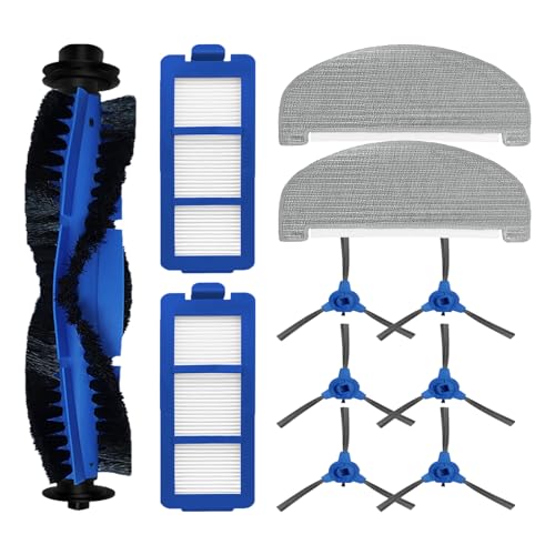 YahuPase Replacement Parts for eufy Clean G40 / G40 Hybrid+ Robot Vacuum: 1 Main Brush, 6 Side Brushes, 2 HEPA Filters, 2 Mop Pads (11 Pack)