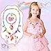 Jewelry Toys for Girls, Classic Unicorn Mermaid Frozen Themed Necklaces Bracelets Rings Earrings Set for Princess Dress Up Pretend Play, Toddler Costume Jewelry, Little Girls Christmas Birthday Gifts