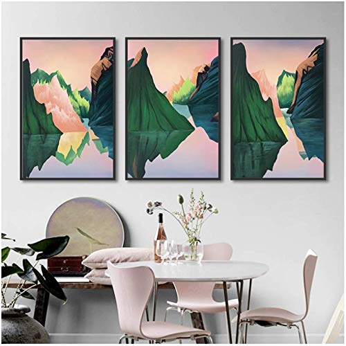 Toile peinture rose abstrait pour habiller un mur vide : affiche salon et couloir 50x70cm