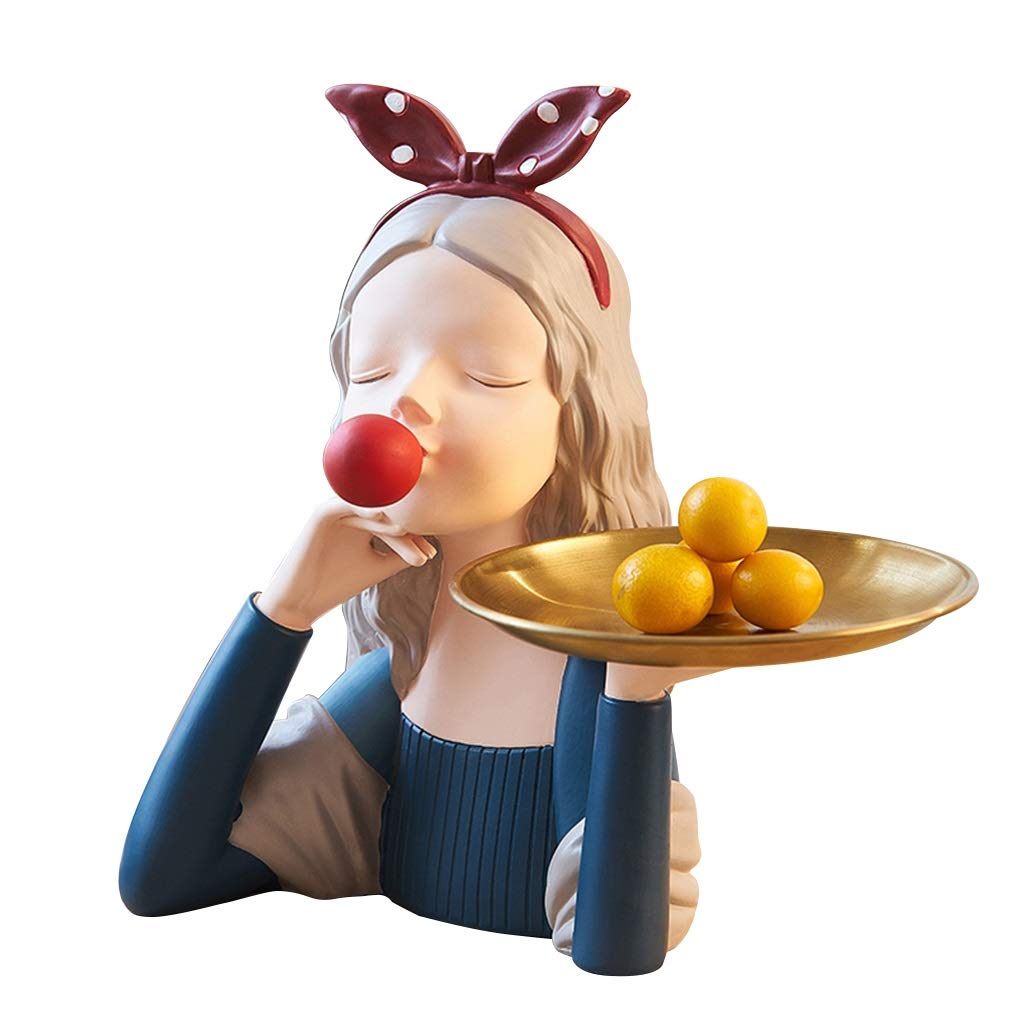 YXCKG Svuotatasche, Centrotavola Svuota Tasche da Ingresso Moderno, Ciotola per Frutta con Decorazione Portachiavi,Ragazza della Donna della Festa Nuziale Decorativa del Contenitore dello Zucchero