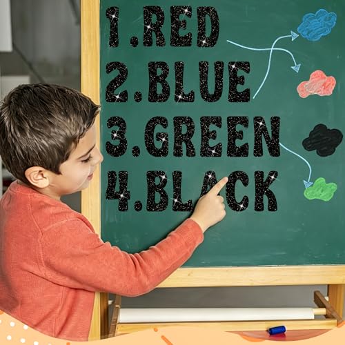 Image of Bulletin Board Letters 129 PCS Glitter Letter Stickers Large 4 Inch, Black