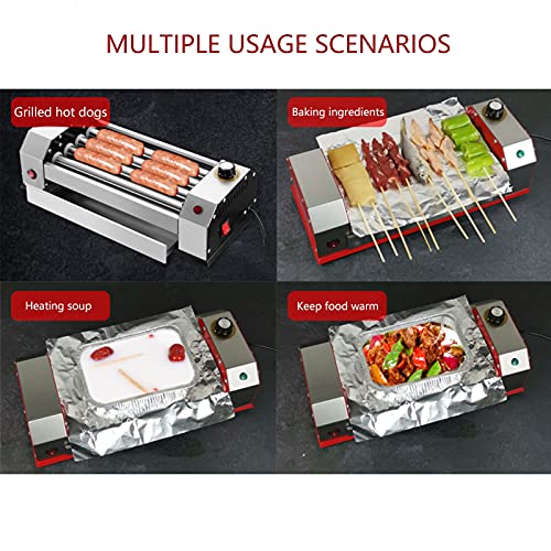 Machine à rouleau Hot Dog - Grille à saucisses en acier inoxydable pour petit déjeuner - Rouleaux thermiques efficaces pour des hot-dogs parfaitement cuits