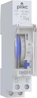 Plikc TIM501 Elektromechanische Zeitschaltuhr, Tagesprogrammierung, Montage auf DIN-Schiene 1 Modul, Gangreserve 72 Stunden