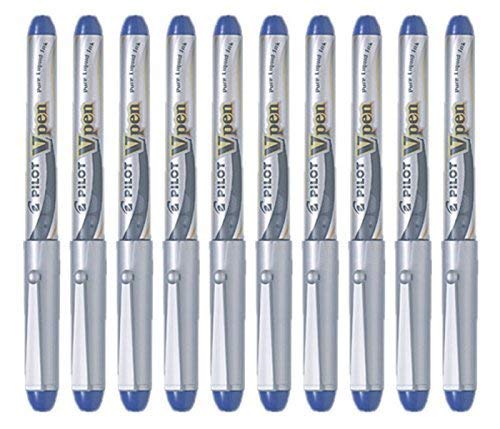 Pilot V Pen (Varsity) Disposable Fountain Pen, Fine Point, Blue Ink, Value Set of 10